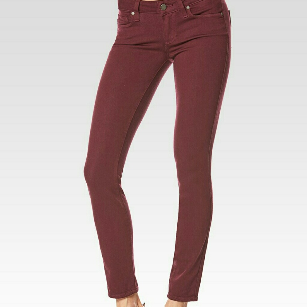 💰SOLD💰Paige Burgundy Wine Verdugo Ultra Skinny - Picture 3 of 6
